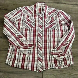 COPY - [XL] True Religion White/Red  Plaid Western LS Button Up Shirt Men